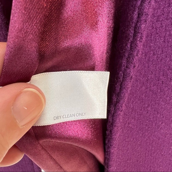 Old Navy purple Peter Pan collar wool blend winter trench coat bell slee… - Picture 9 of 10